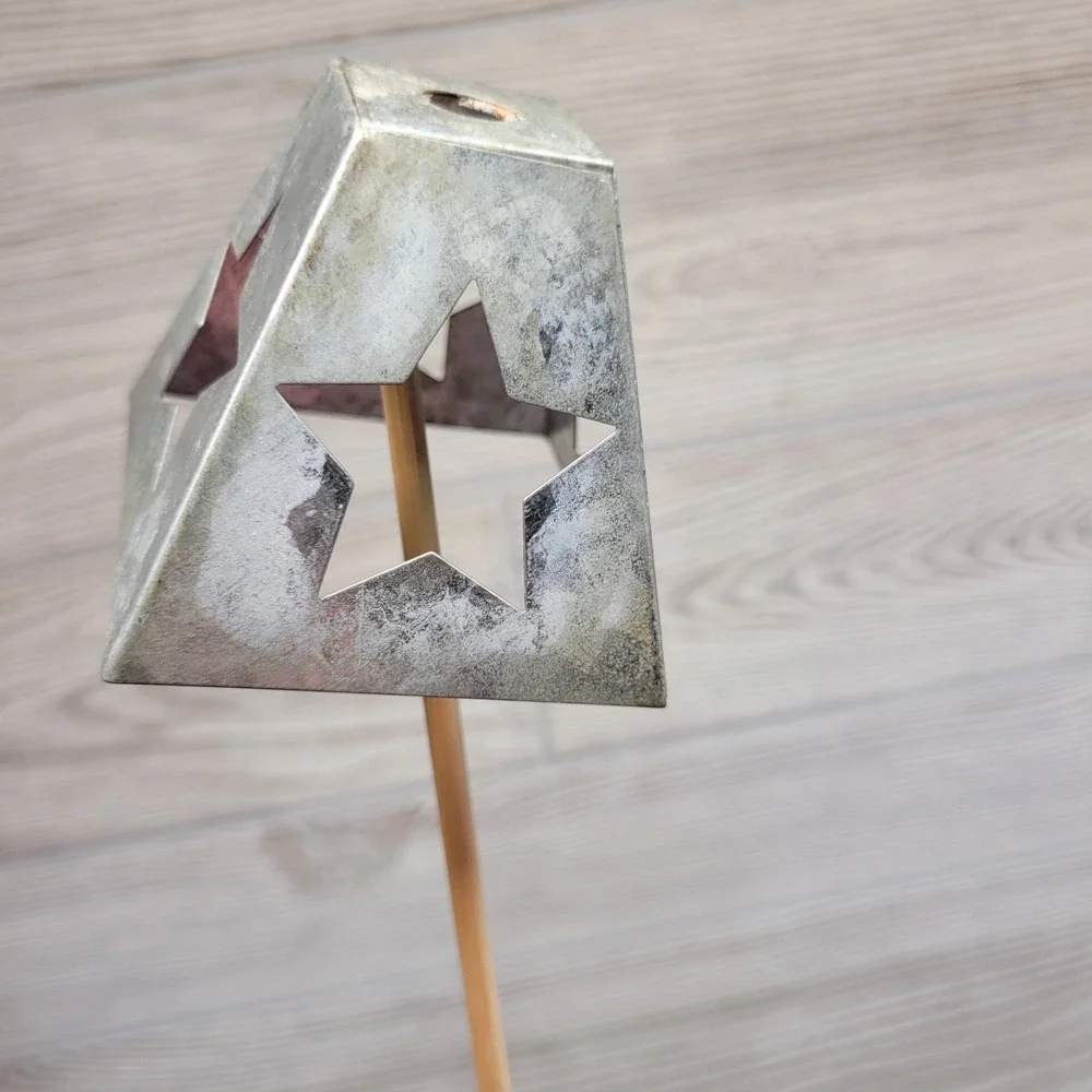 Set of 12 Galvanized Metal Star Cutout Lanterns Rustic Farmhouse Decor 2.5 Inch‎